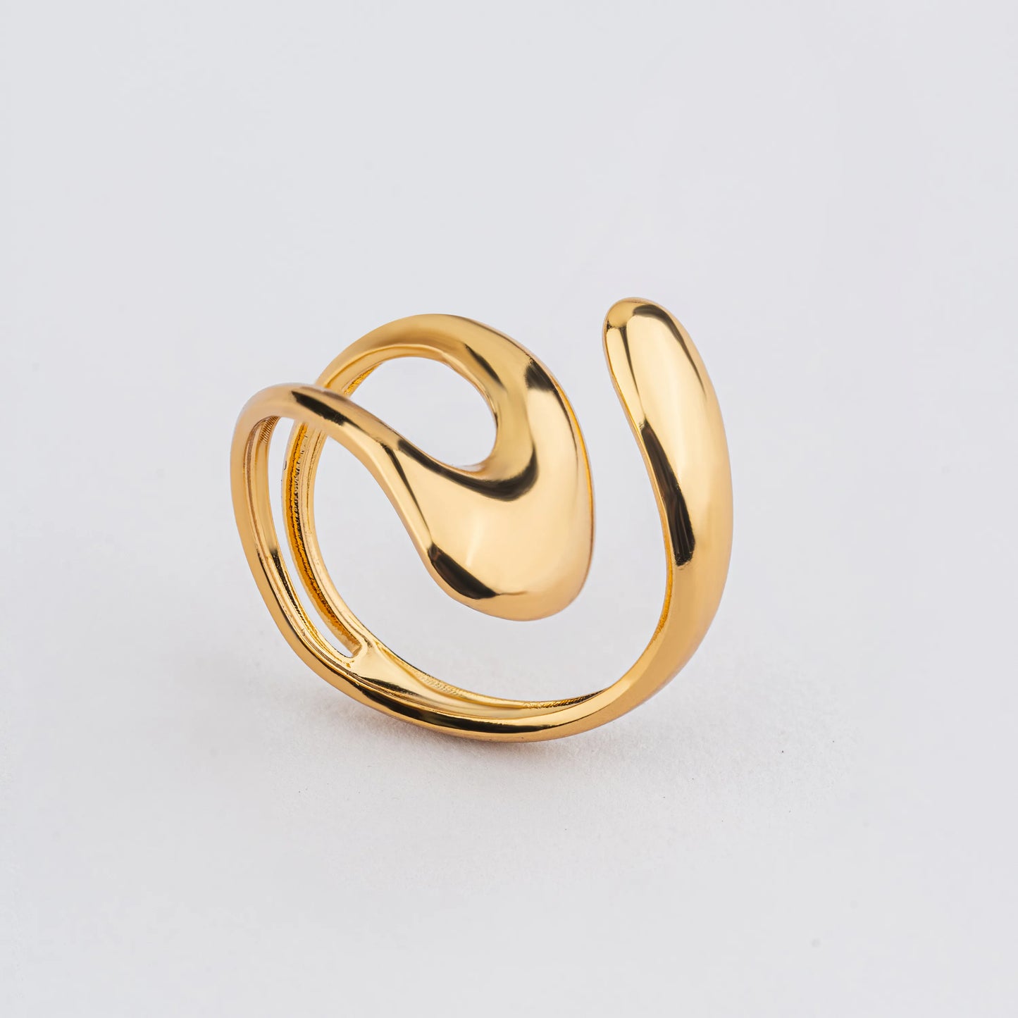 Flow – Gold Plated Sculptural Open Ring