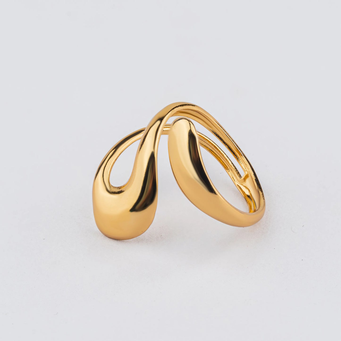 Flow – Gold Plated Sculptural Open Ring