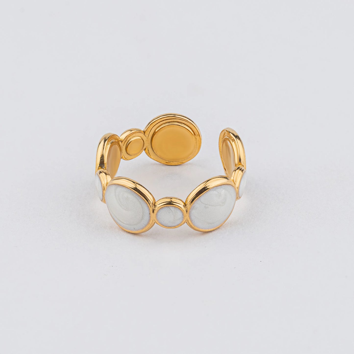 Ripple – Gold Plated Adjustable MOP Accent Ring