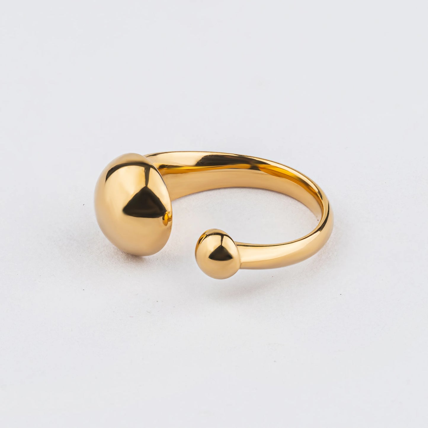 Duo – 18K Gold Plated Sculptural Dome Open Ring