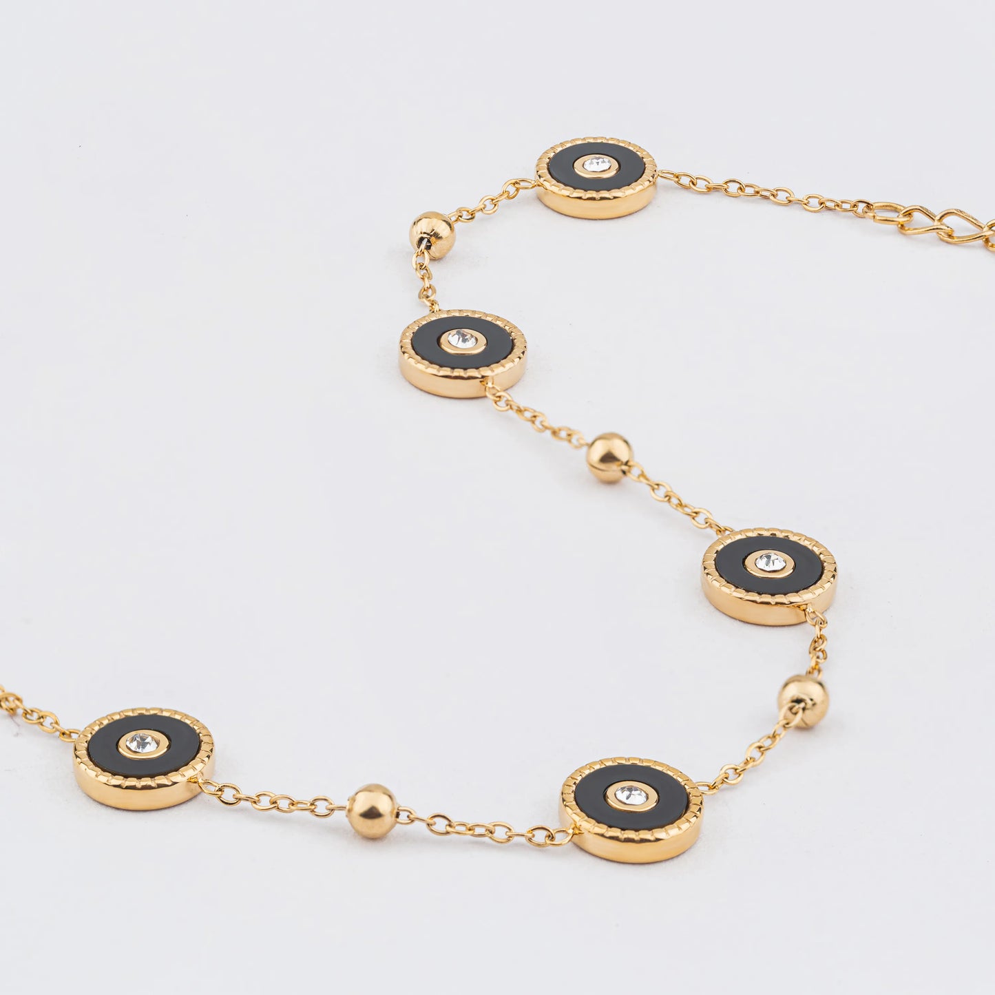Dot – 18K Gold Plated Bracelet with Black Enamel