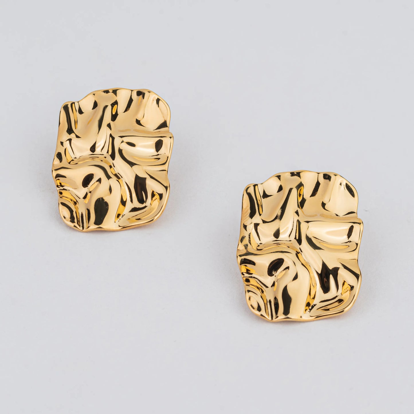 Relic – 18K Gold Plated Textured Stud Earrings