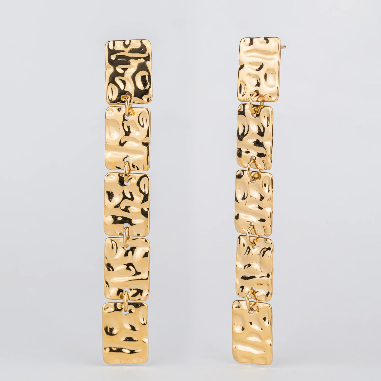 Stacks – 18K Gold Plated Rectangle Link Earrings