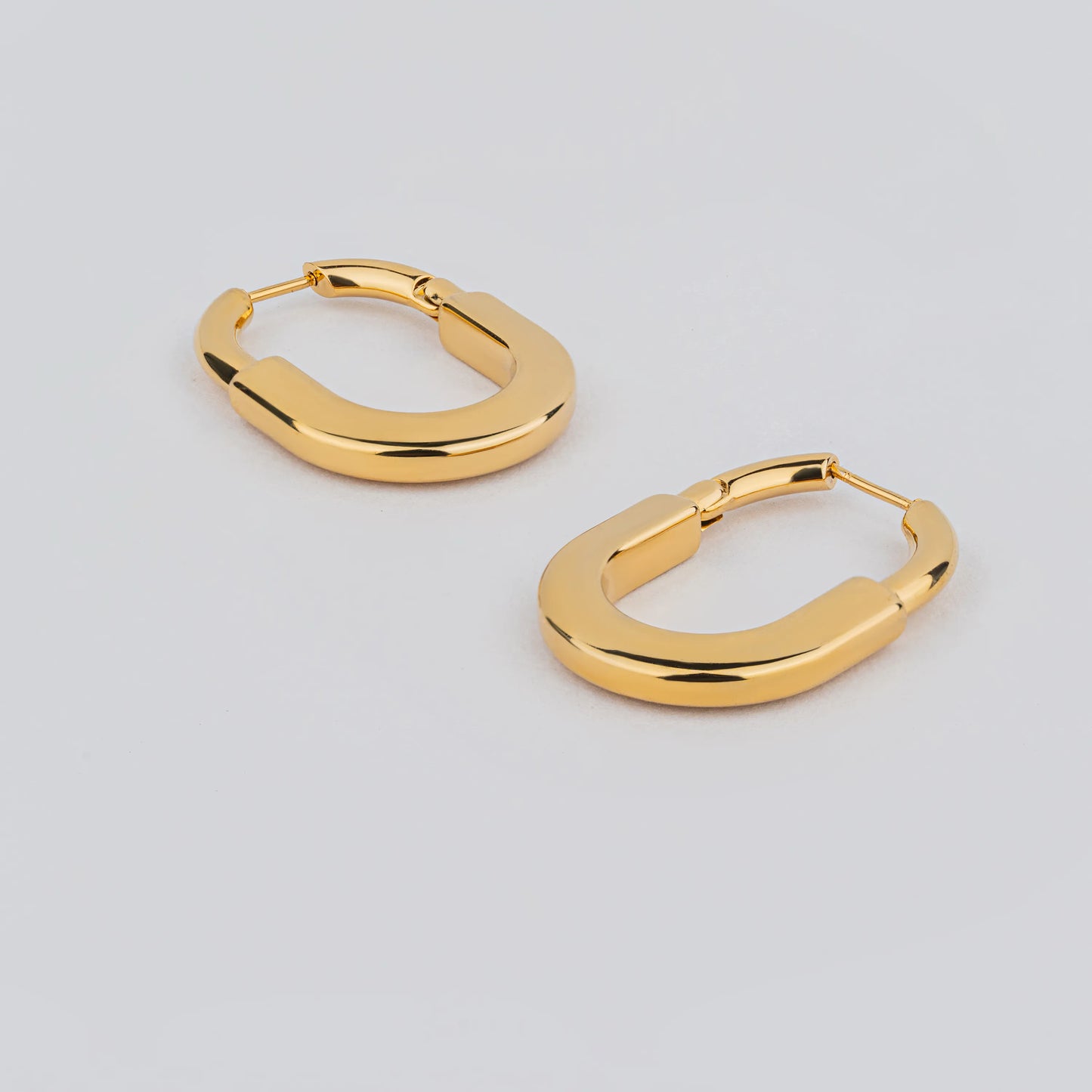 Clink – 18K Gold Plated Rectangular Hoop Earrings