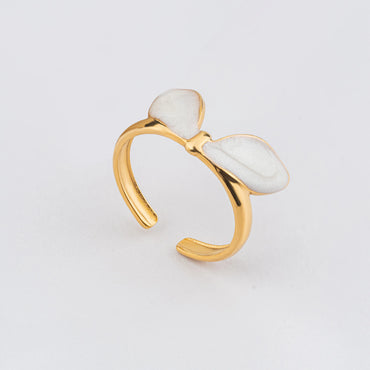 Petal – Gold Twin Leaf Adjustable Ring