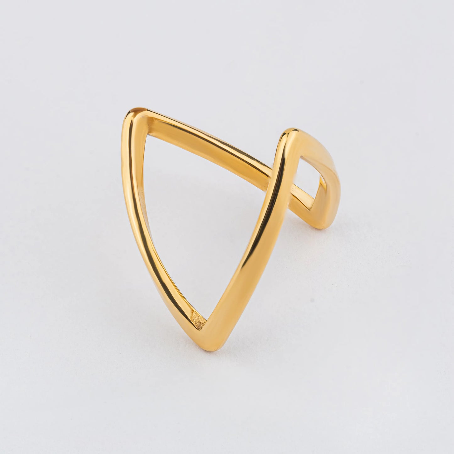 Delta – Gold Plated Geometric Cutout Ring