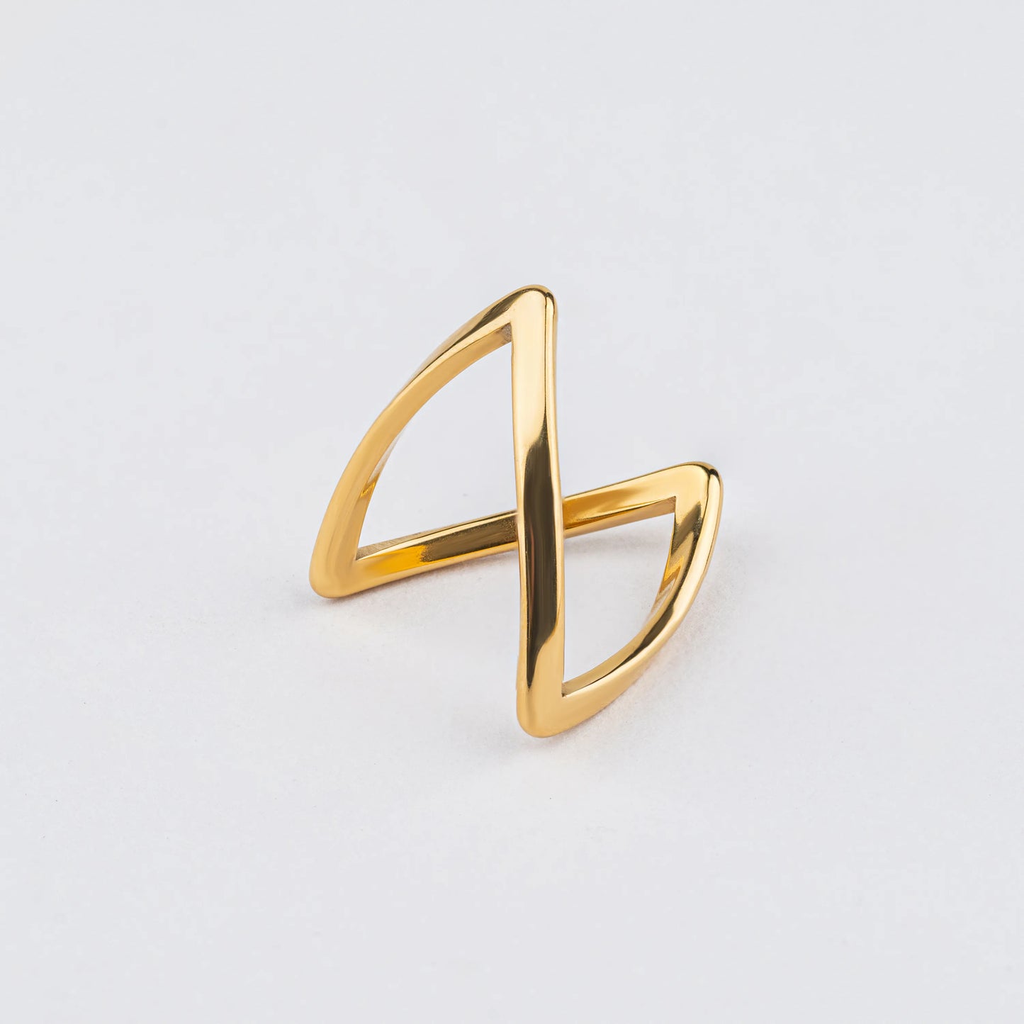 Delta – Gold Plated Geometric Cutout Ring