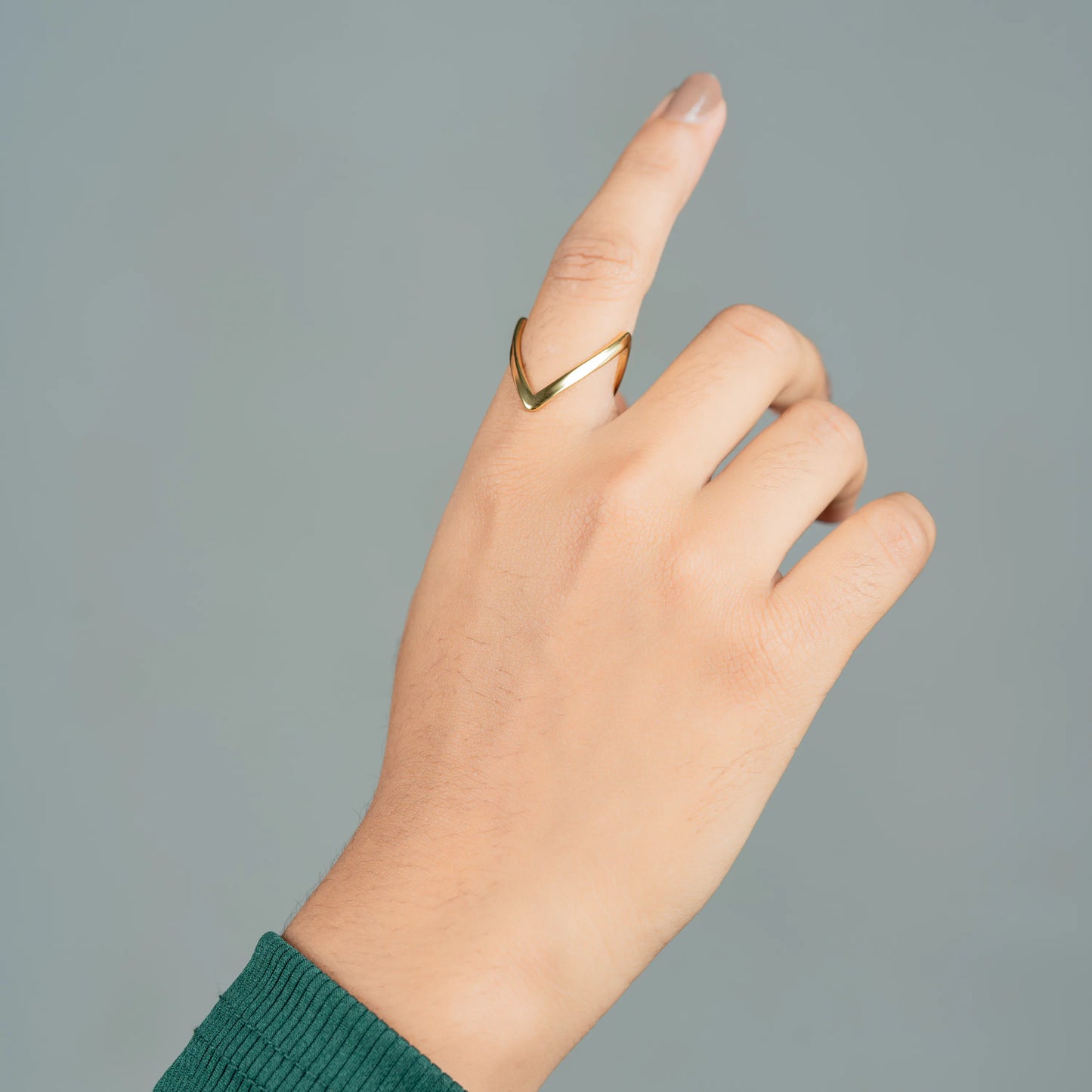 Delta – Gold Plated Geometric Cutout Ring