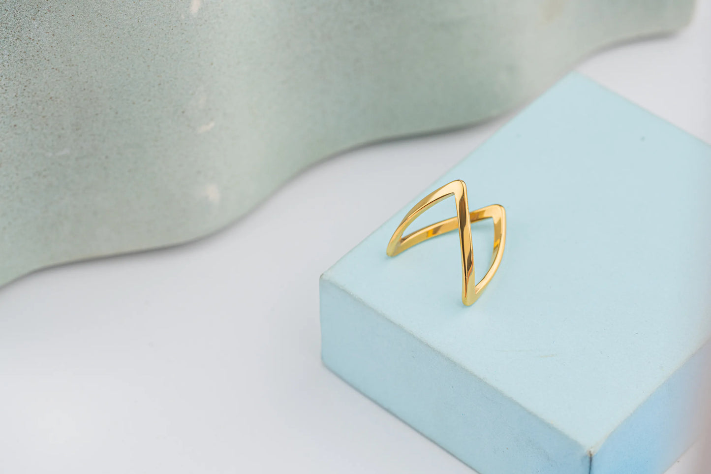 Delta – Gold Plated Geometric Cutout Ring