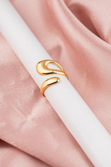 Flow – Gold Plated Sculptural Open Ring