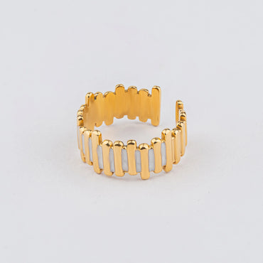 Gleam – Gold and White Bar Adjustable Ring