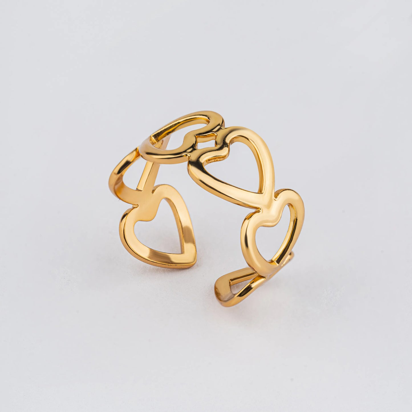 Pulse – Golden Hearts Adjustable Ring