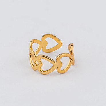 Pulse – Golden Hearts Adjustable Ring