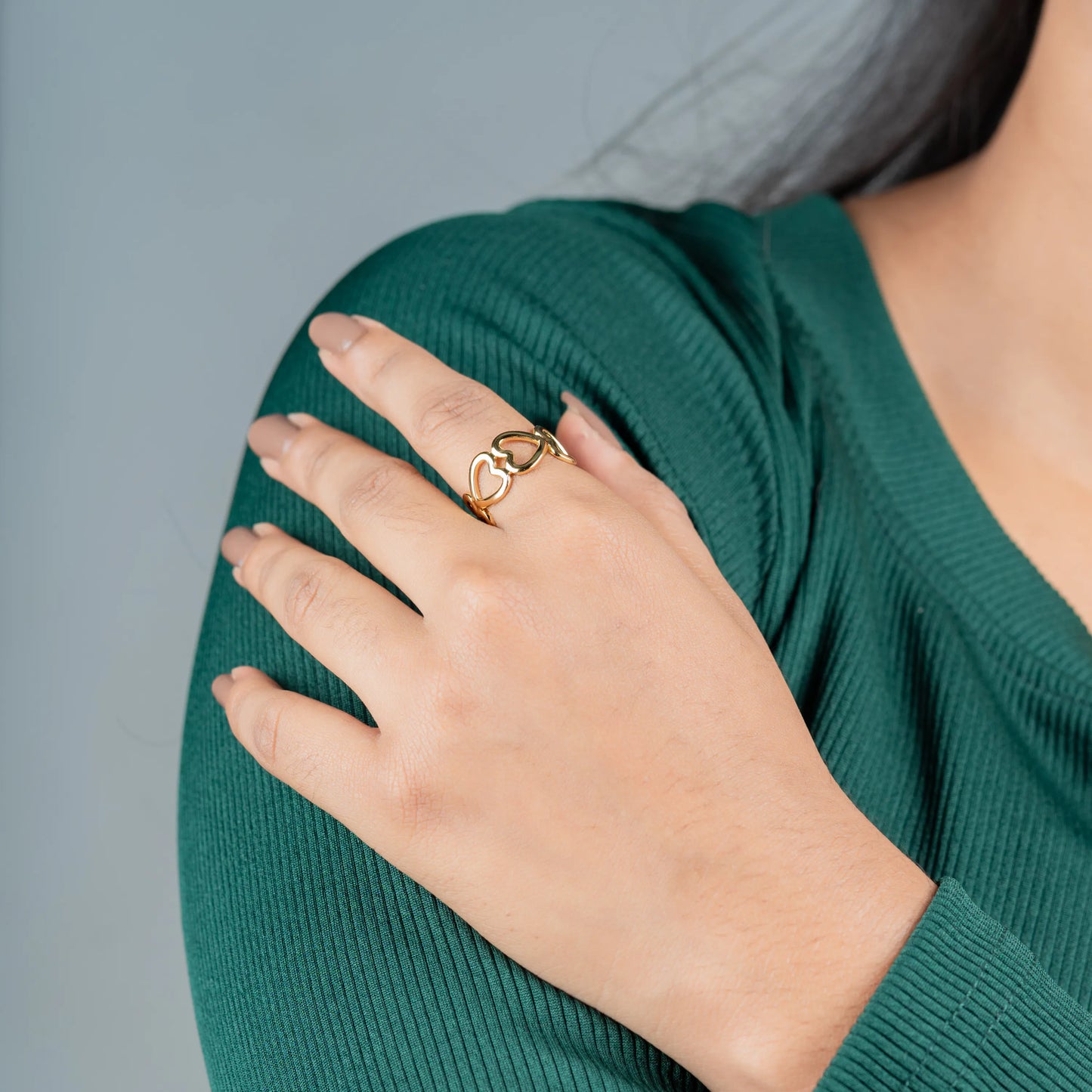 Pulse – Golden Hearts Adjustable Ring