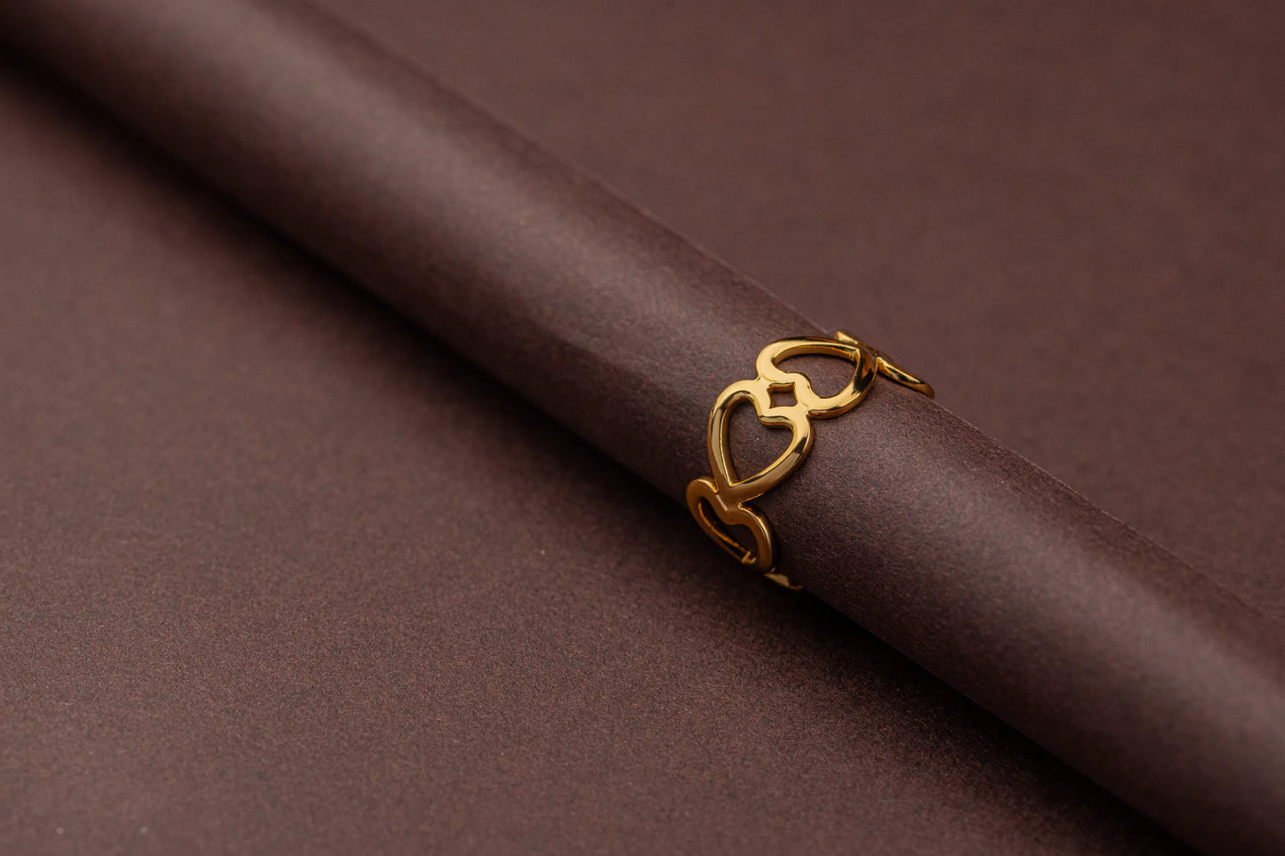 Pulse – Golden Hearts Adjustable Ring
