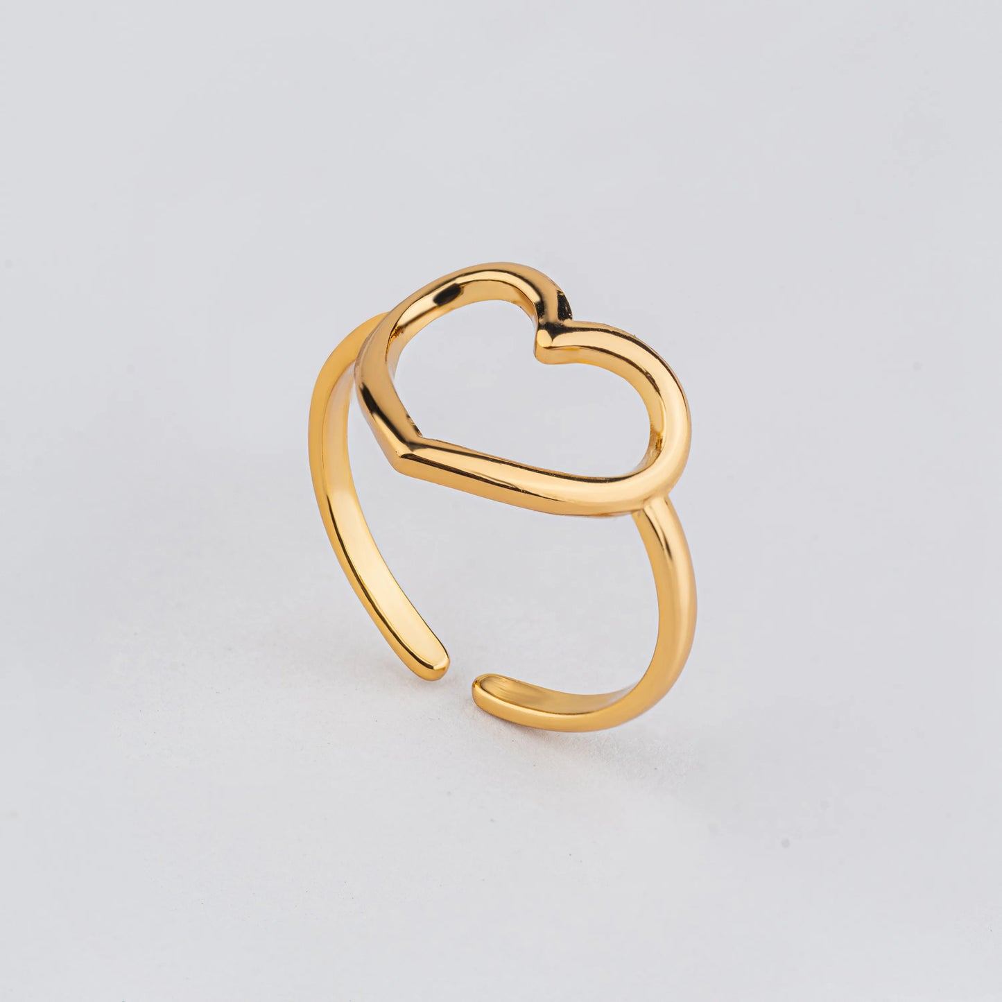 Beat – Heart Outline Adjustable Golden Ring