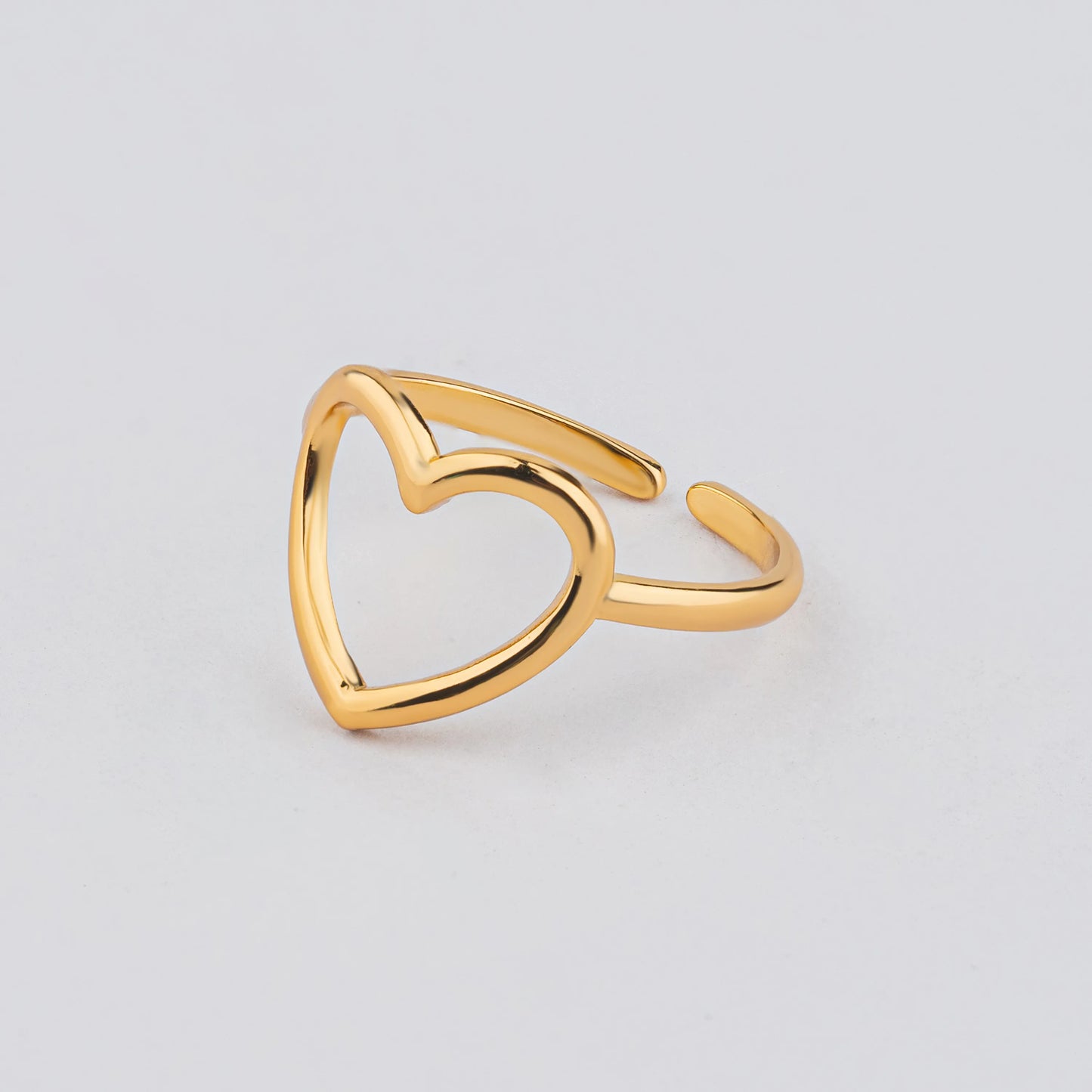 Beat – Heart Outline Adjustable Golden Ring