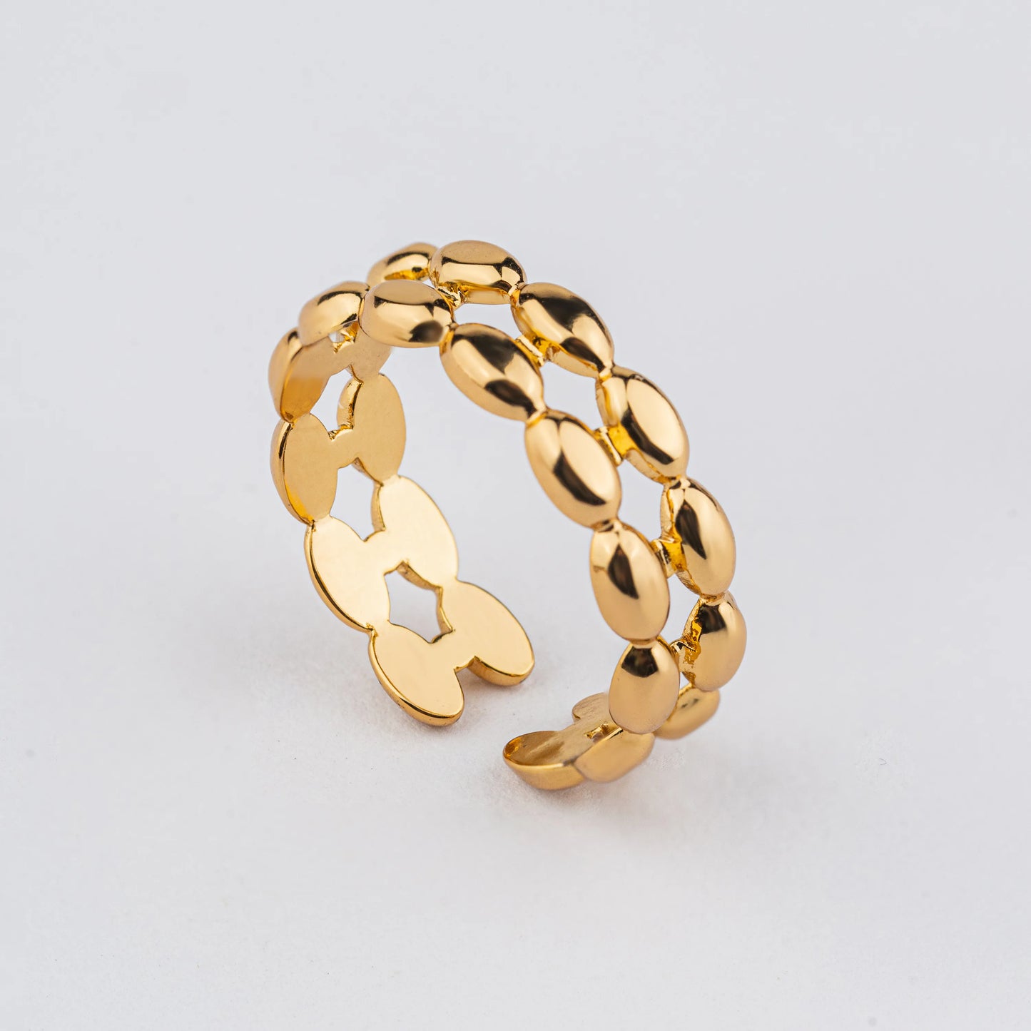 Pebble – 18K Gold Plated Open Pebble Ring