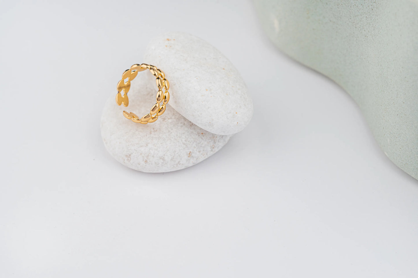 Pebble – 18K Gold Plated Open Pebble Ring