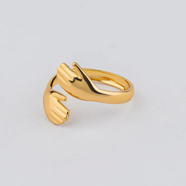 Hold – 18K Gold Plated Hand Motif Adjustable Ring
