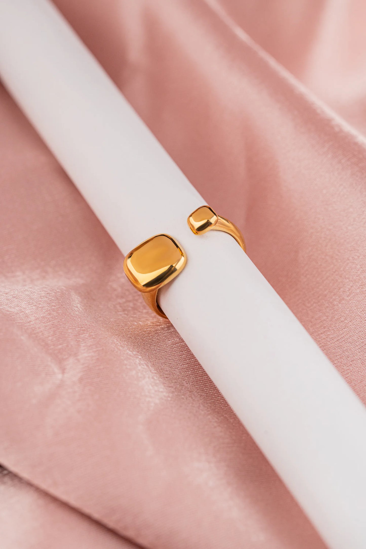 Ease – 18K Gold Plated Open Adjustable Statement Ring