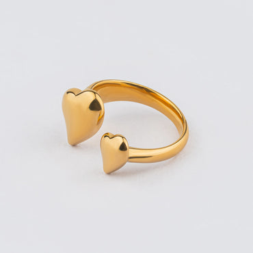 Hug – 18K Gold Plated Heart Adjustable Ring