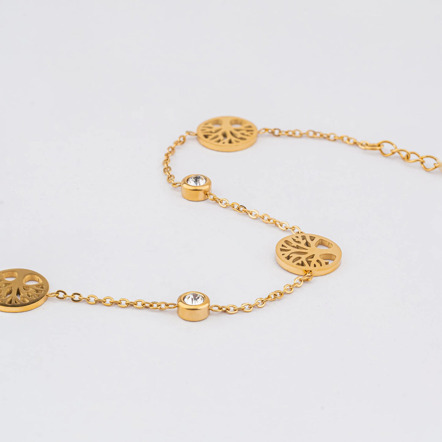 Sprig – 18K Gold Plated Bracelet with Tree of Life Charms