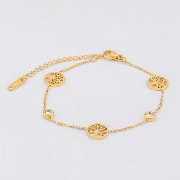 Sprig – 18K Gold Plated Bracelet with Tree of Life Charms