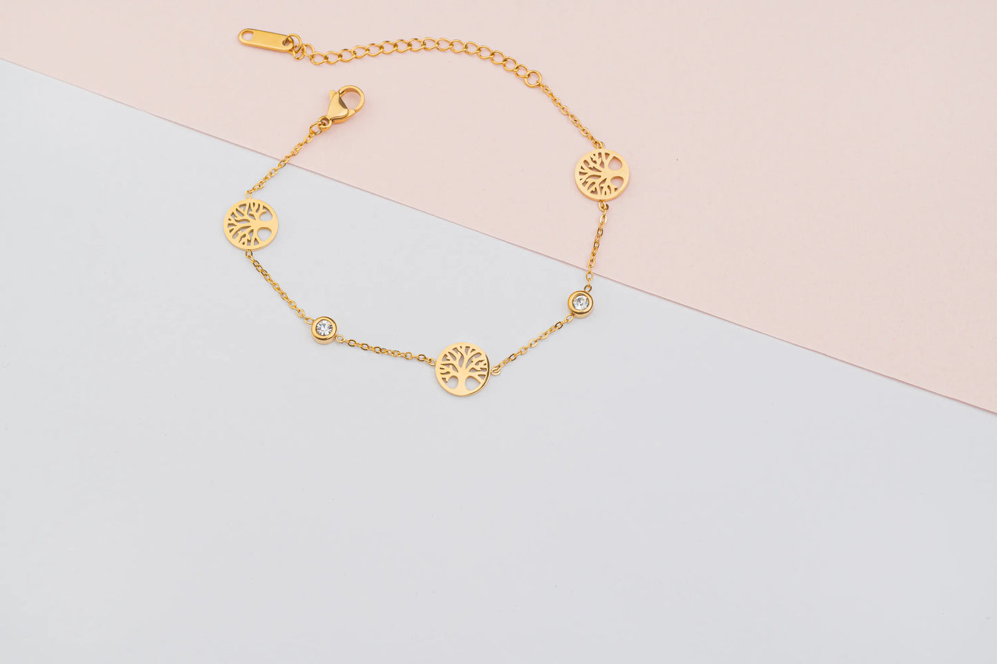 Sprig – 18K Gold Plated Bracelet with Tree of Life Charms