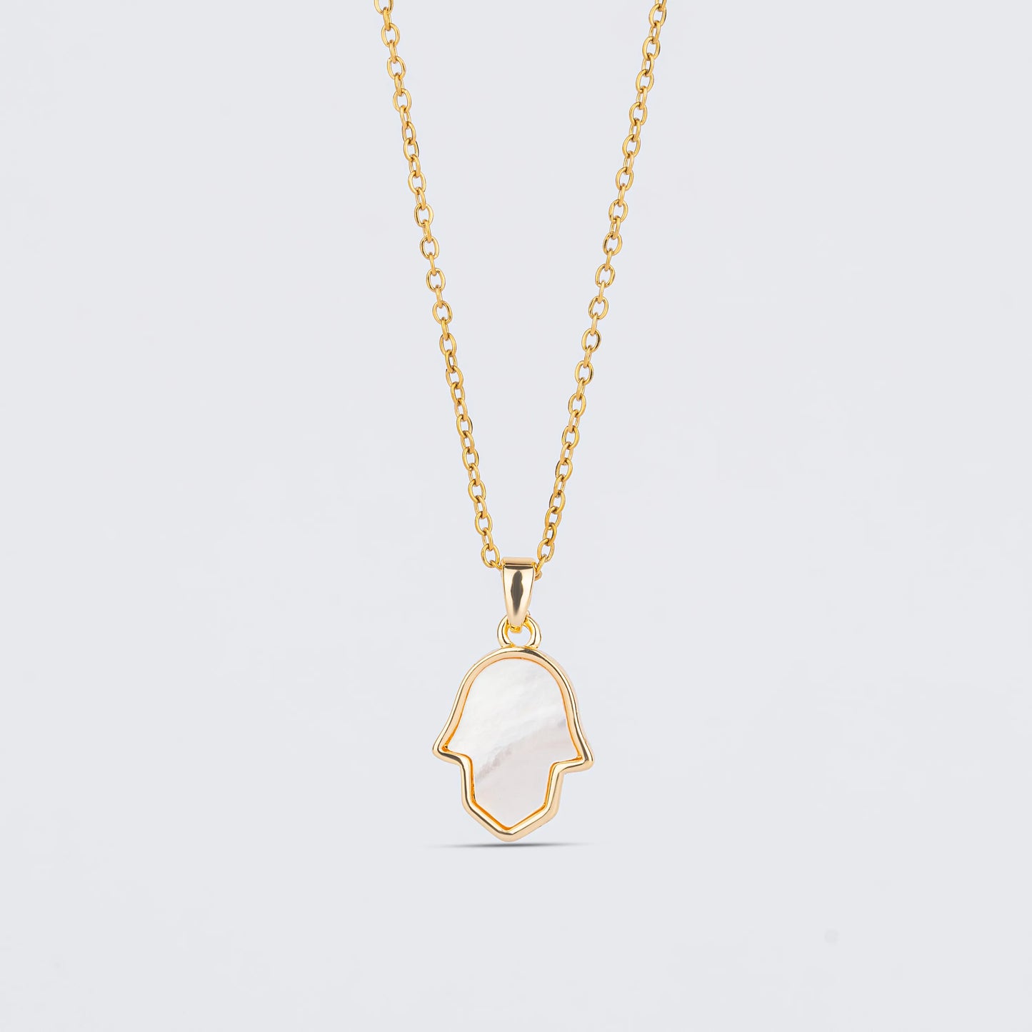 Hamsa – 18K Gold Plated Necklace with MOP Hamsa Pendant