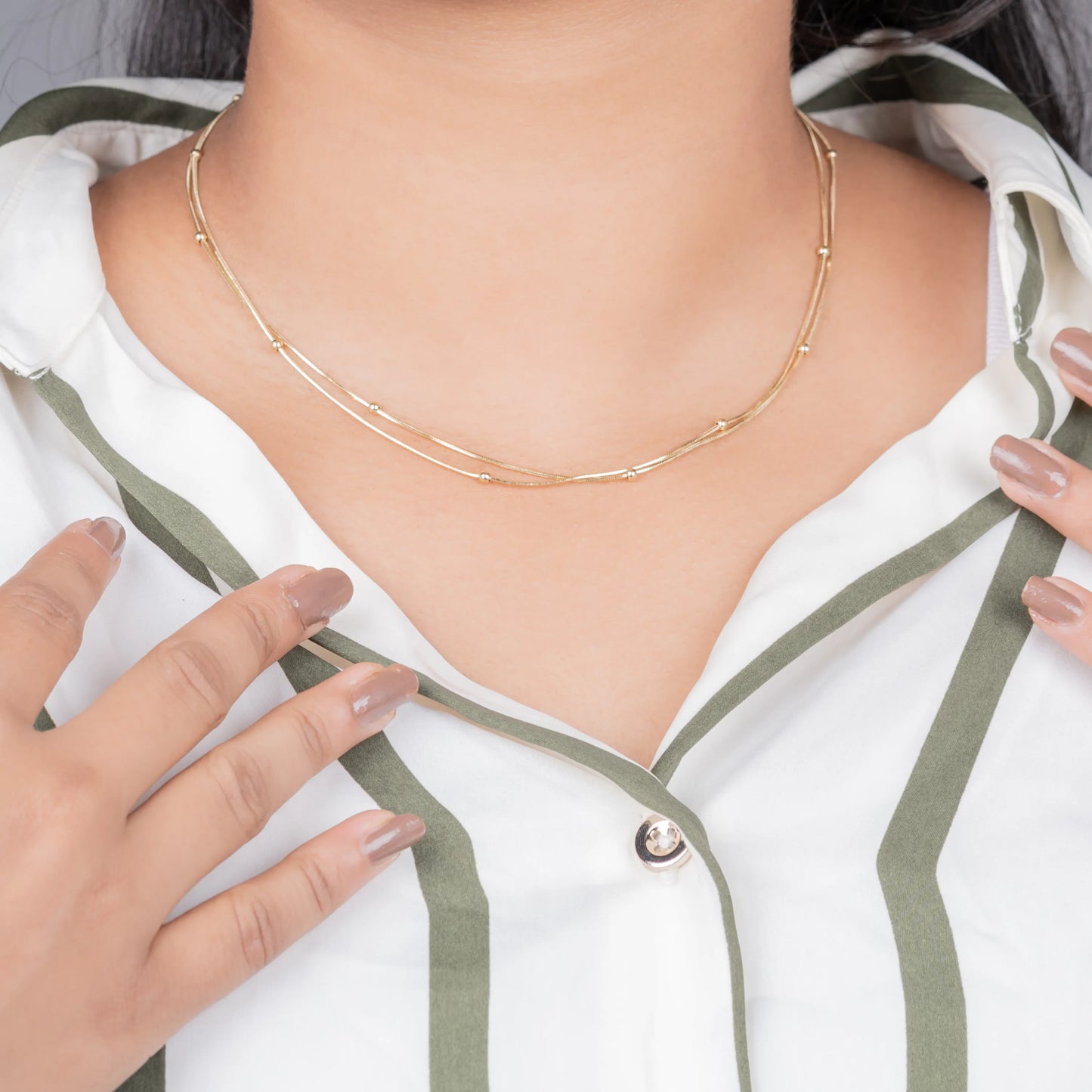 Sync – 18K Gold Plated Dual Chain Necklace