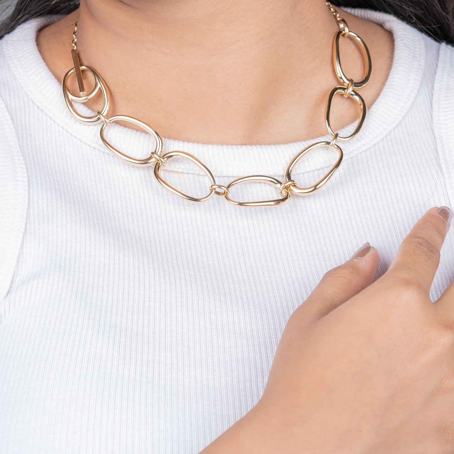 Ova – 18K Gold Plated Oval Link Necklace