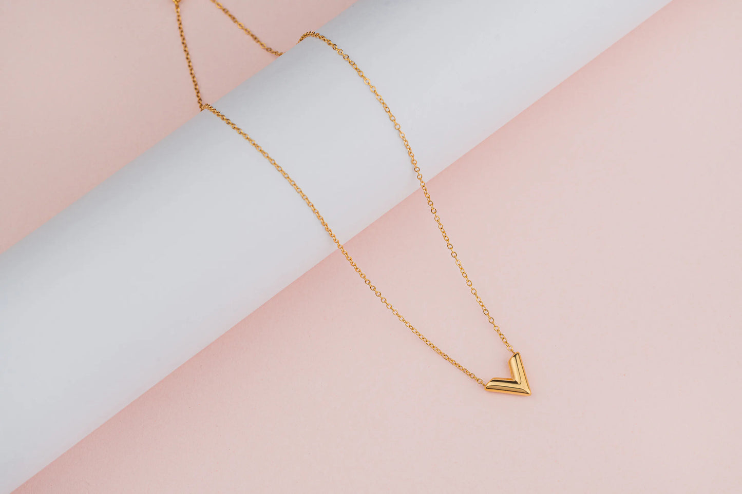 Verge – 18K Gold Plated Gold V Pendant Necklace