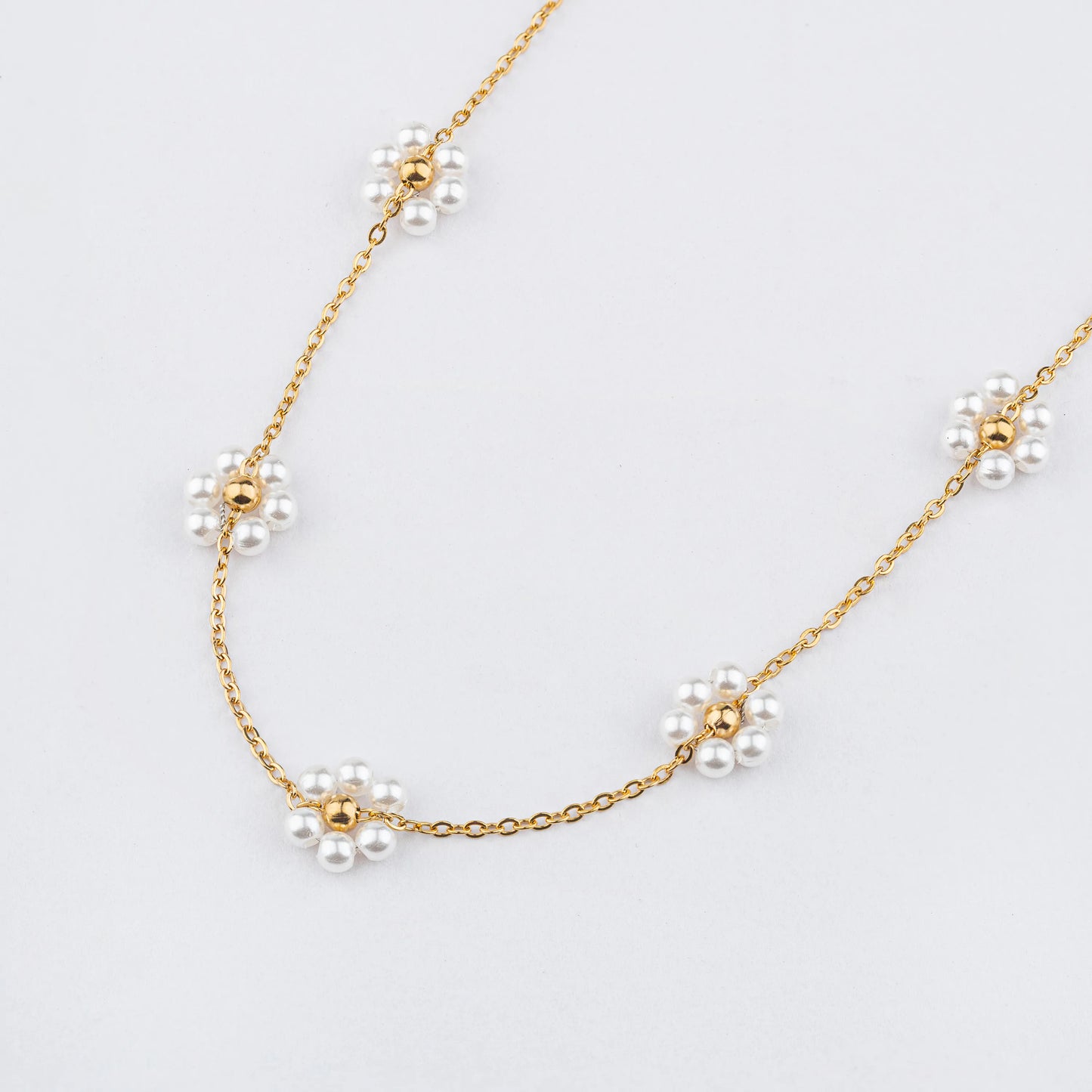 Petalpop – 18K Gold Plated Necklace with Pearl Cluster Charms