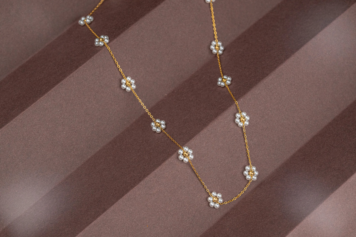 Petalpop – 18K Gold Plated Necklace with Pearl Cluster Charms