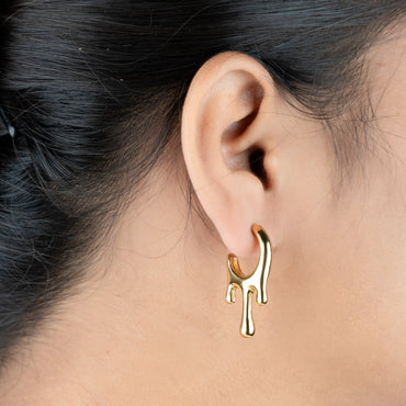 Melt – 18K Gold Plated Abstract Sculptural Stud Earrings