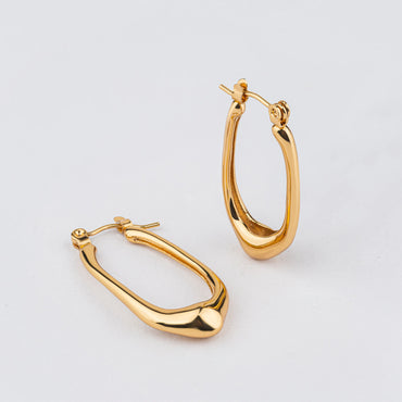 Dune – Sculpted 18K Gold Plated Hoop Earrings