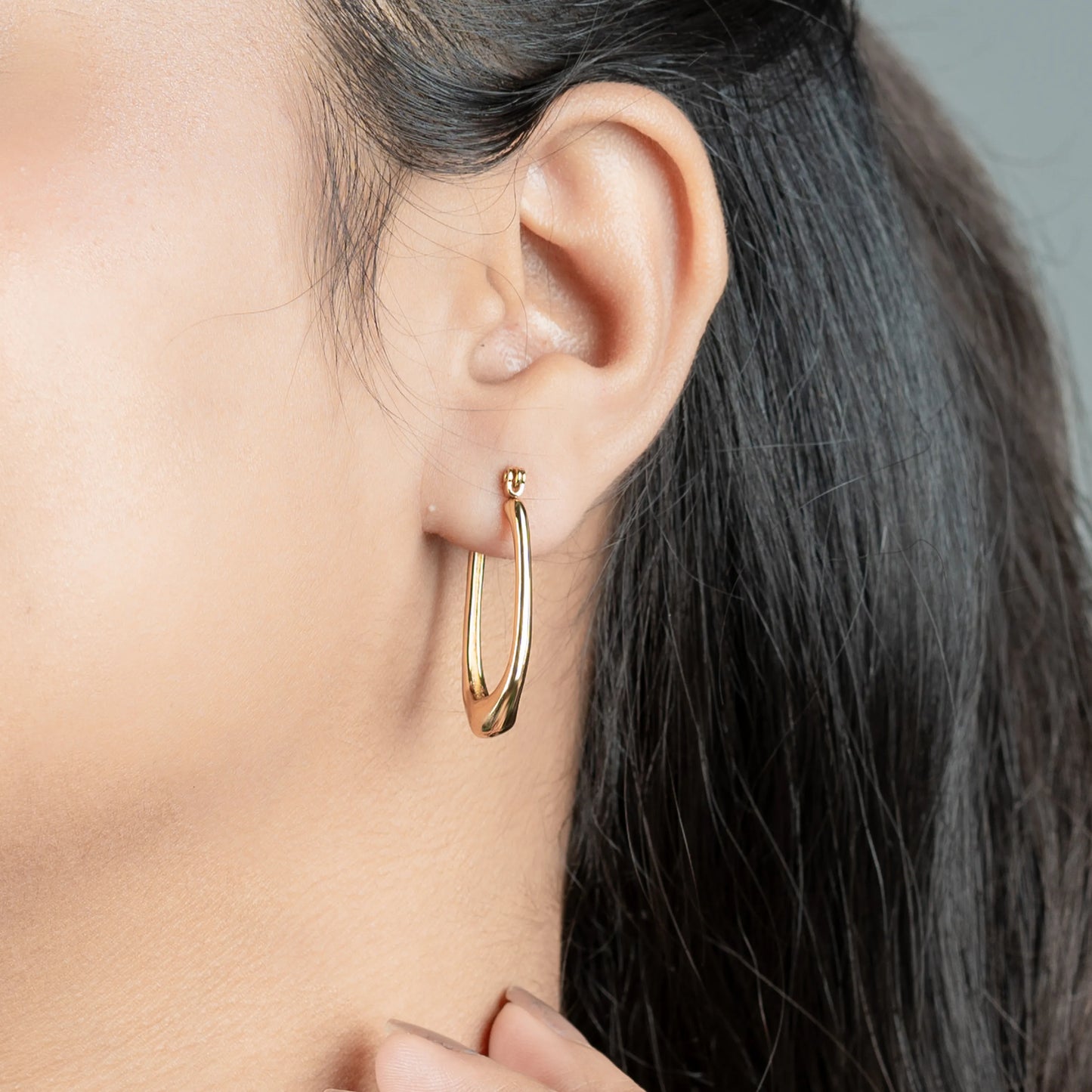 Dune – Sculpted 18K Gold Plated Hoop Earrings