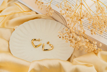Sway – Sculptural V 18K Gold Plated Hoop Earrings