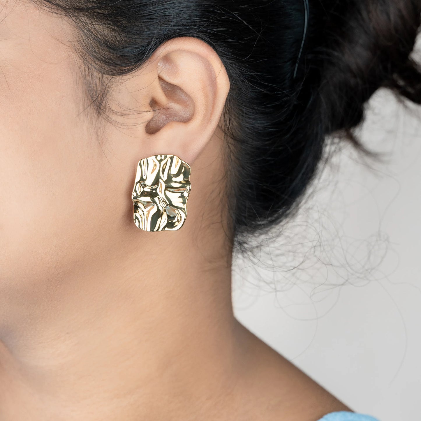 Relic – 18K Gold Plated Textured Stud Earrings
