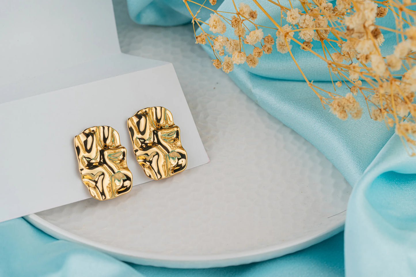 Relic – 18K Gold Plated Textured Stud Earrings