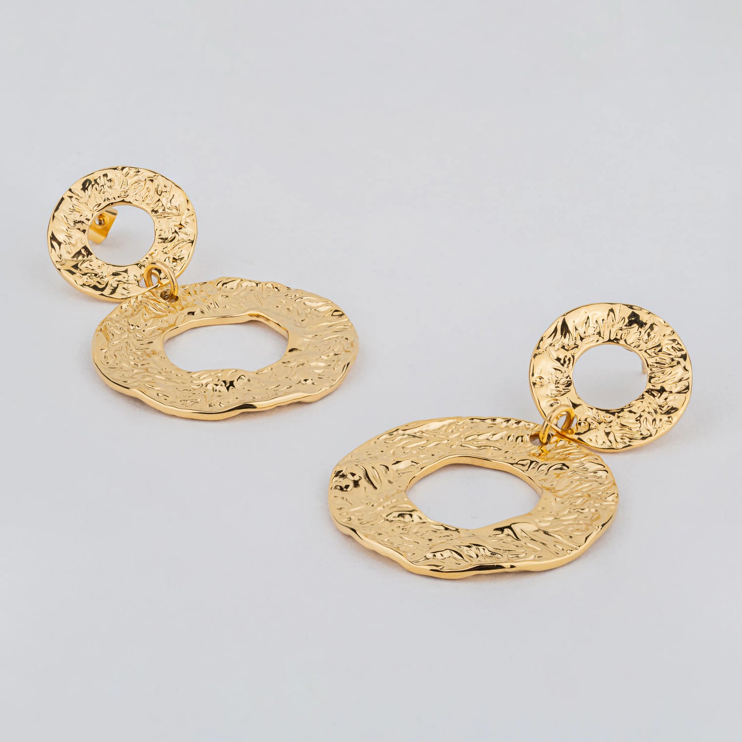 Portals – 18K Gold Plated Statement Hoop Earrings with Organic Texture