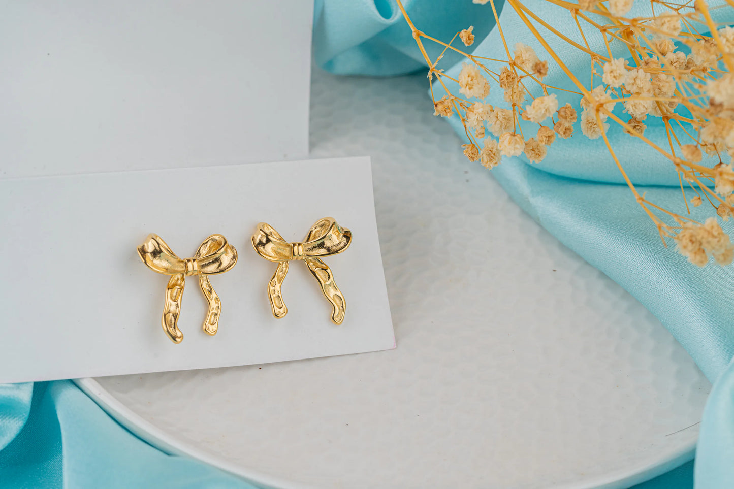 Ribbon – 18K Gold Plated Bow Stud Earrings