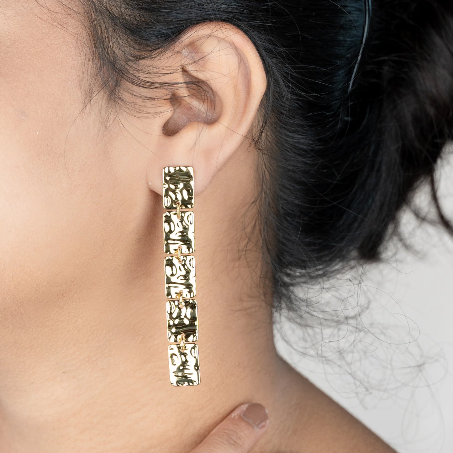 Stacks – 18K Gold Plated Rectangle Link Earrings