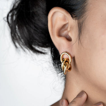 Tangle – 18K Gold Plated Gold Chunky Knotted Studs Earrings