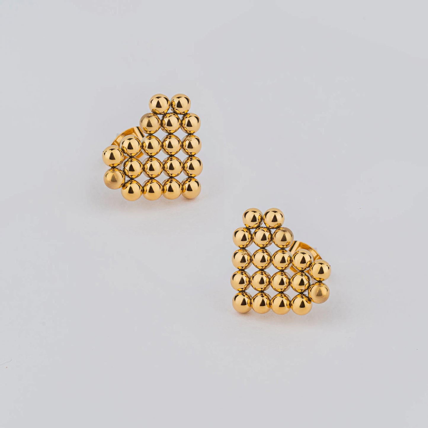 Pop – 18K Gold Plated Spherical Heart Stud Earrings