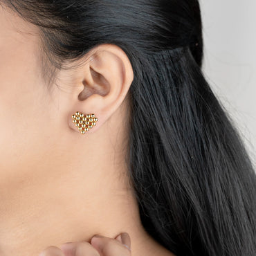 Pop – 18K Gold Plated Spherical Heart Stud Earrings