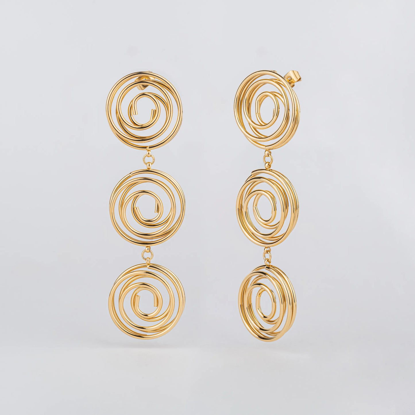 Twist – 18K Gold Plated Spiral Drop Earrings
