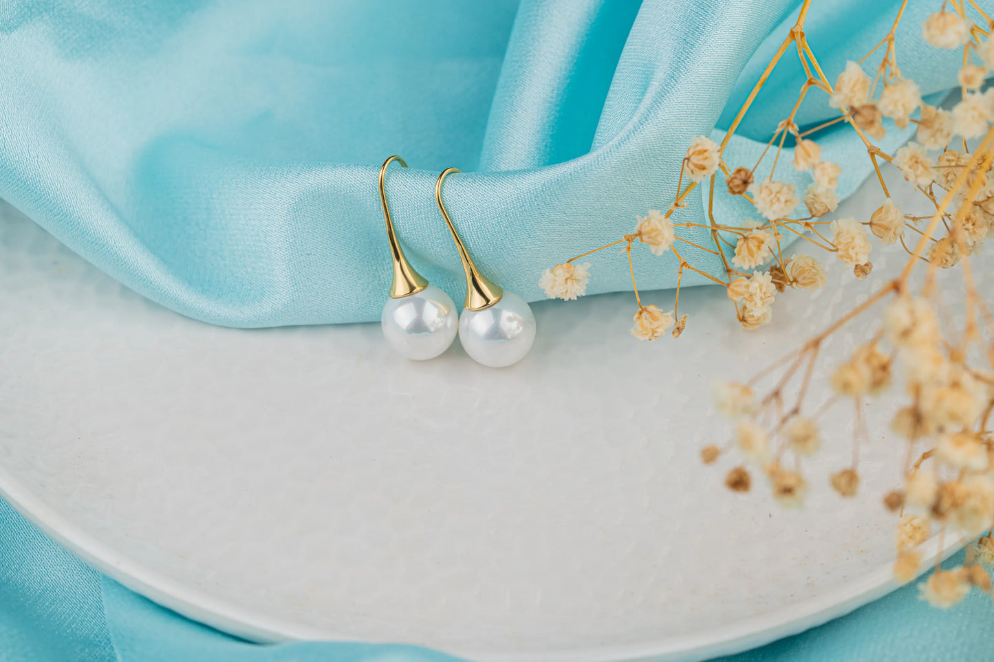 Blyss – 18K Gold Plated Pearl Drop Earrings